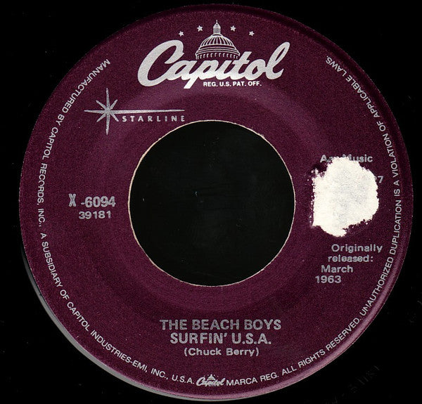 The Beach Boys : Surfin' U.S.A. (7", Single, RE)