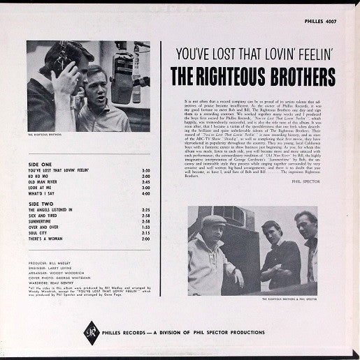 The Righteous Brothers : You've Lost That Lovin' Feelin' (LP, Album, Mono)
