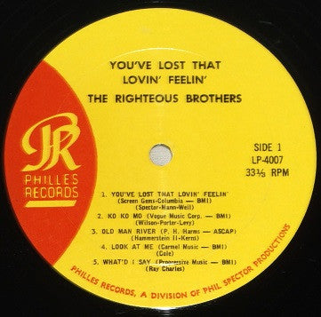 The Righteous Brothers : You've Lost That Lovin' Feelin' (LP, Album, Mono)