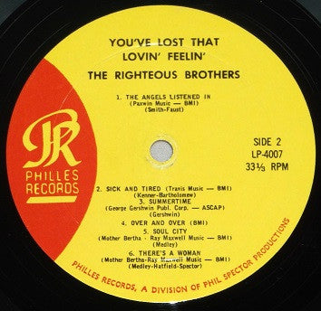 The Righteous Brothers : You've Lost That Lovin' Feelin' (LP, Album, Mono)