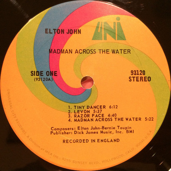 Elton John : Madman Across The Water (LP, Album, San)