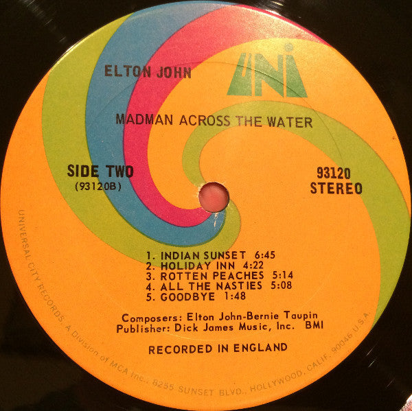 Elton John : Madman Across The Water (LP, Album, San)