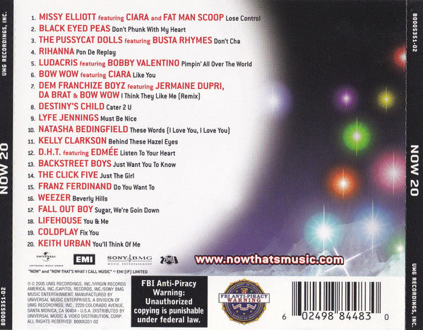 Various : Now That's What I Call Music! 20 (CD, Comp, Opt)
