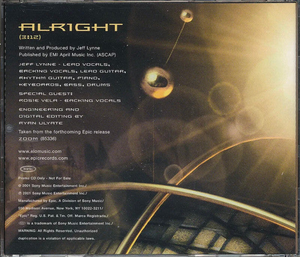 Electric Light Orchestra : Alright (CD, Single, Promo)