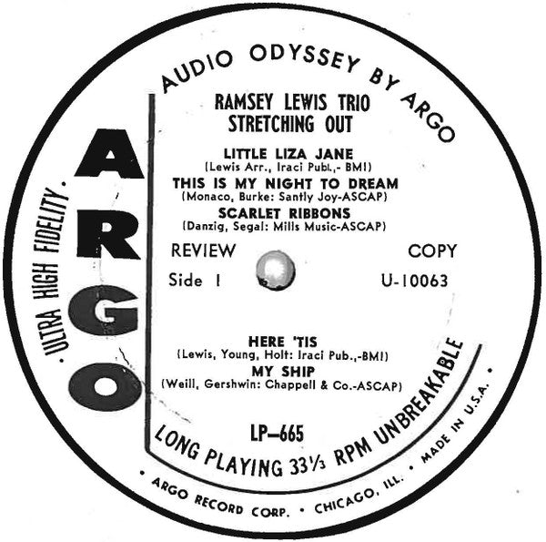 The Ramsey Lewis Trio : Stretching Out (LP, Album, Promo)