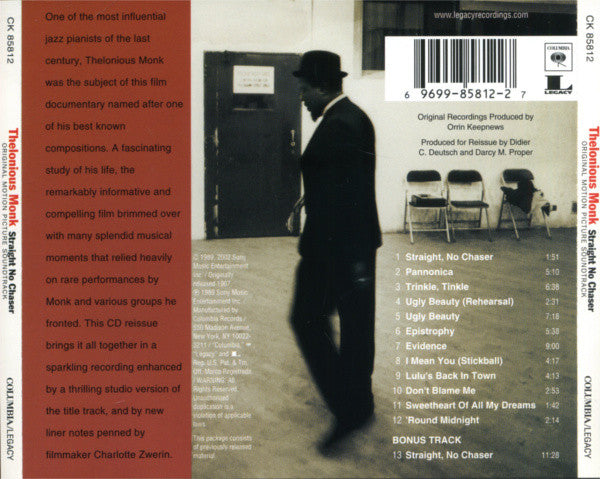 Thelonious Monk : Straight No Chaser (Original Motion Picture Soundtrack) (CD, Album, RE)