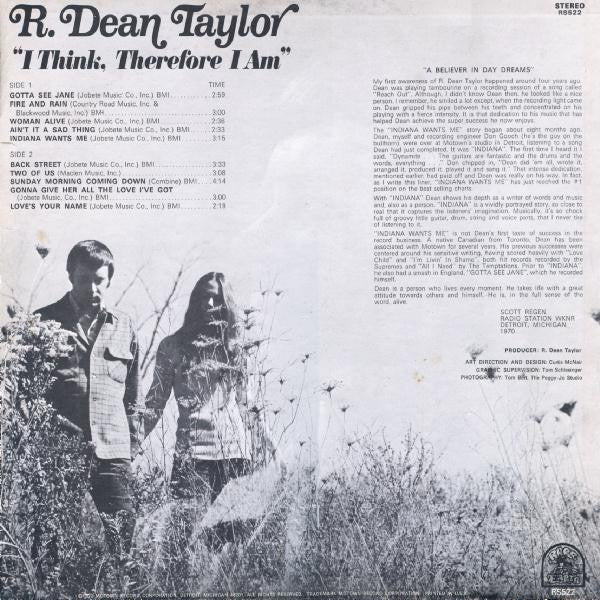 R. Dean Taylor : I Think, Therefore I Am (LP, Album)