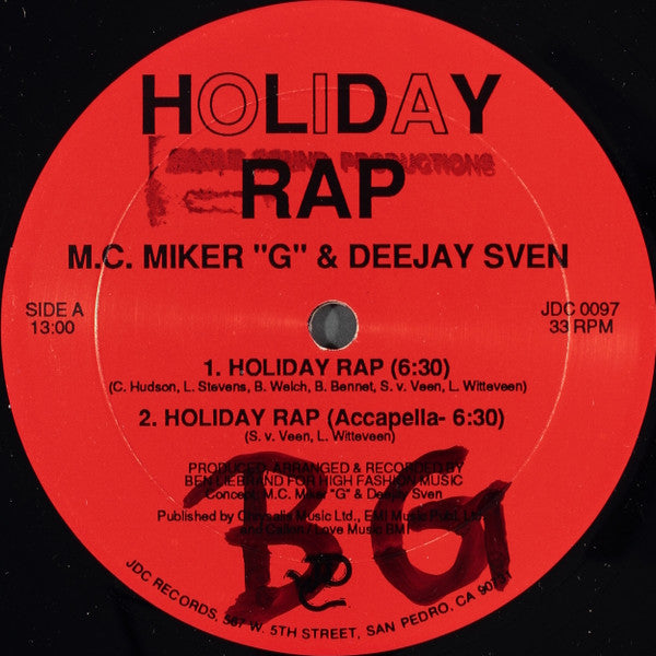 MC Miker G. & DJ Sven : Holiday Rap (12")
