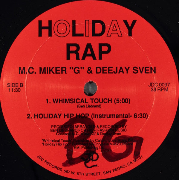 MC Miker G. & DJ Sven : Holiday Rap (12")