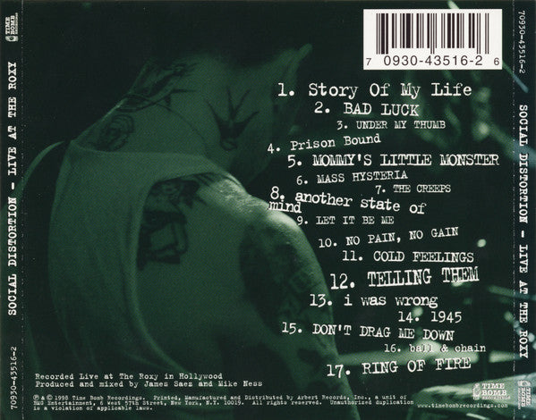 Social Distortion : Live At The Roxy (CD, Album)