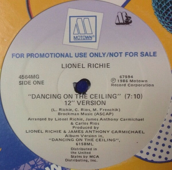 Lionel Richie : Dancing On The Ceiling (12", MP, Promo)