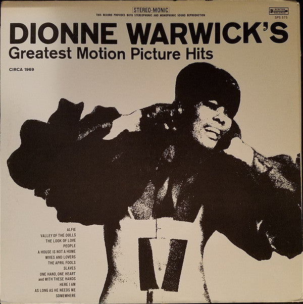 Dionne Warwick : Dionne Warwick's Greatest Motion Picture Hits (LP, Album, Comp, Uni)