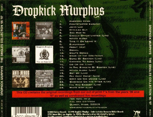 Dropkick Murphys : The Singles Collection (Volume 1 1996-1997) (CD, Comp)