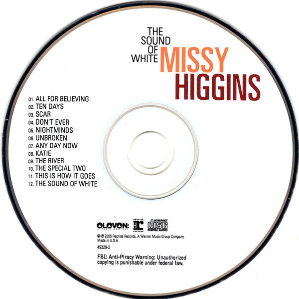 Missy Higgins : The Sound Of White (CD, Album)