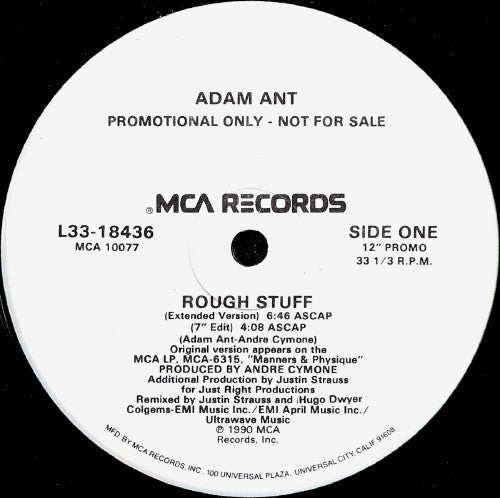 Adam Ant : Rough Stuff (12", Promo)