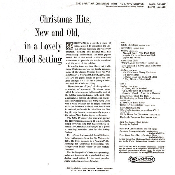Living Strings : The Spirit Of Christmas With The Living Strings (LP, Album, RE)