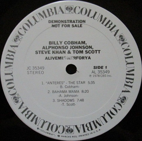 Billy Cobham · Steve Khan · Alphonso Johnson · Tom Scott : Alivemutherforya (LP, Album, Promo, Ter)