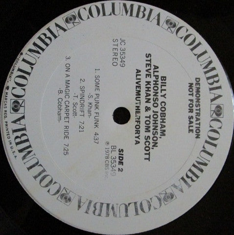Billy Cobham · Steve Khan · Alphonso Johnson · Tom Scott : Alivemutherforya (LP, Album, Promo, Ter)