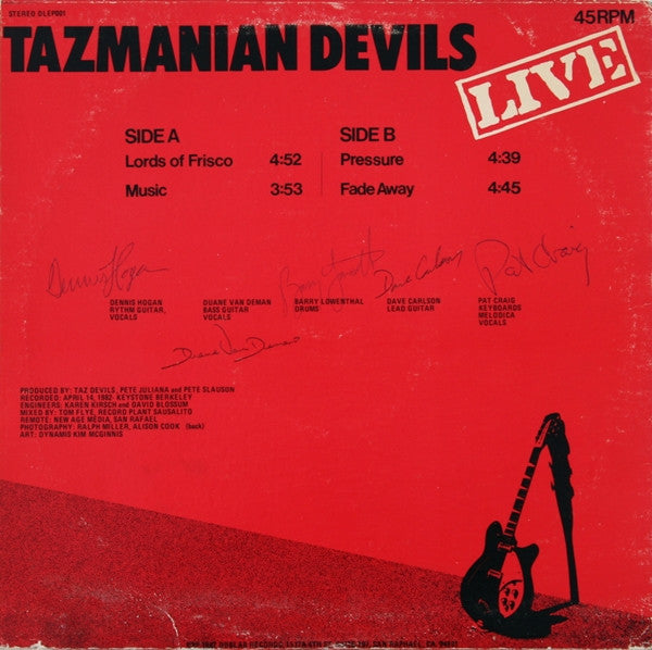 The Tazmanian Devils : Live (12", EP)