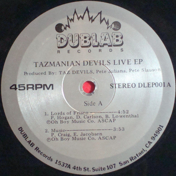 The Tazmanian Devils : Live (12", EP)