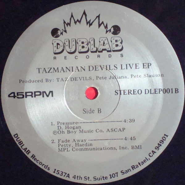 The Tazmanian Devils : Live (12", EP)