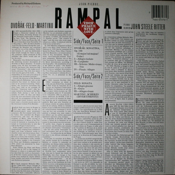 Jean-Pierre Rampal / John Steele Ritter, Antonín Dvořák - Jindřich Feld - Bohuslav Martinů : From Prague With Love (LP, Album)