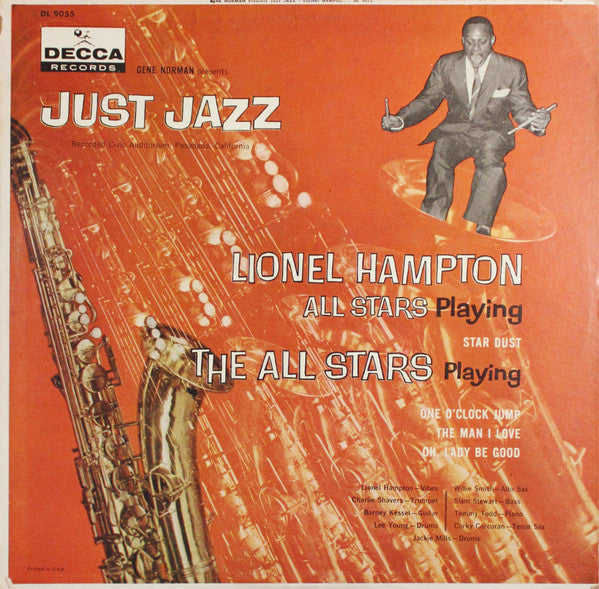 Lionel Hampton All Stars And The All Stars (7) : Gene Norman Presents "Just Jazz" (LP, Album, Mono)