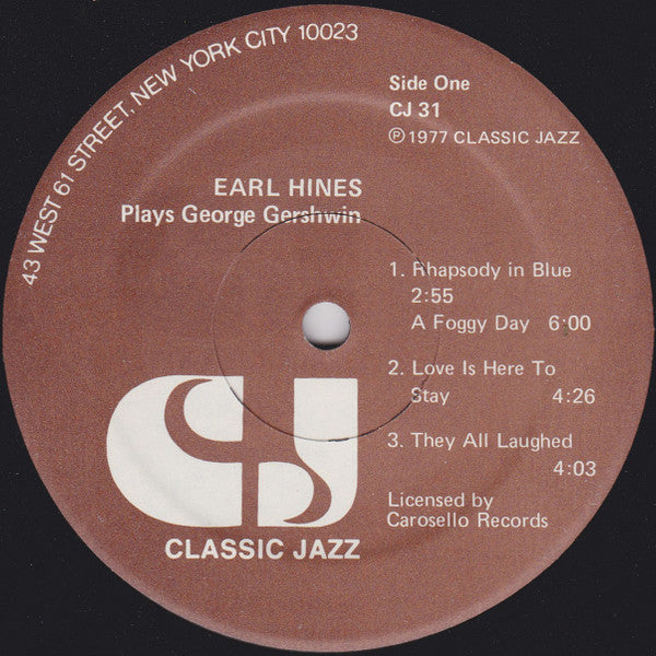 Earl Hines : Earl Hines Plays George Gershwin (2xLP, Album, Gat)
