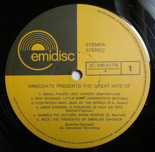 Various : Immediate Presents The Great Hits Of - Vol. 2 (LP, Comp)