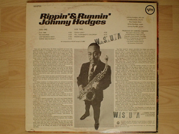 Johnny Hodges : Rippin' & Runnin' (LP, Album)