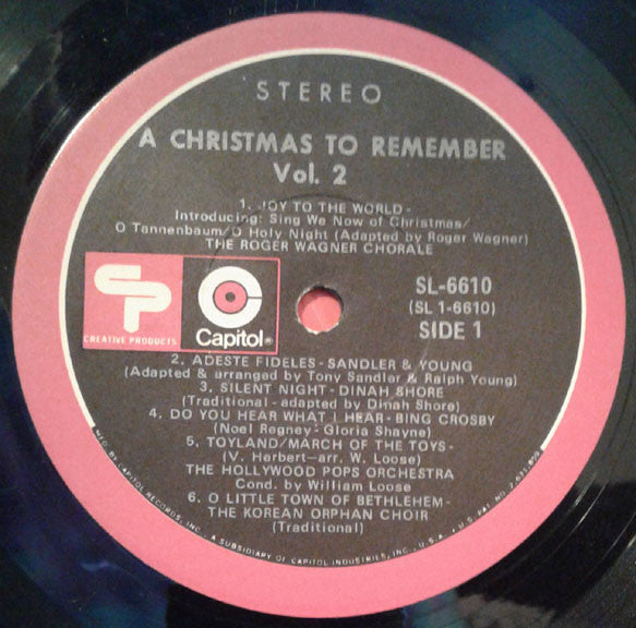 Various : A Christmas To Remember Vol. 2 (LP, Comp)