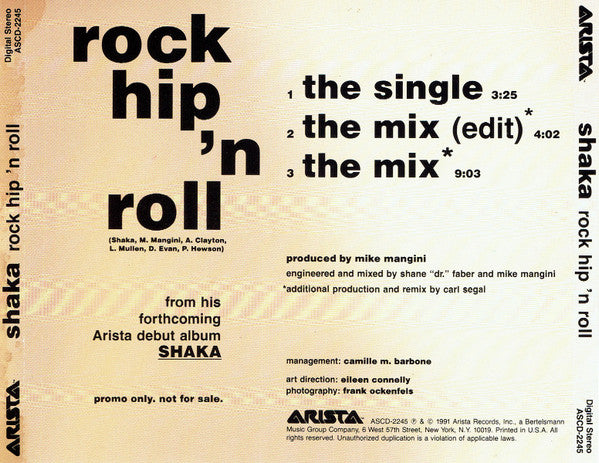 Shaka (17) : Rock Hip 'n Roll (CD, Single, Promo)