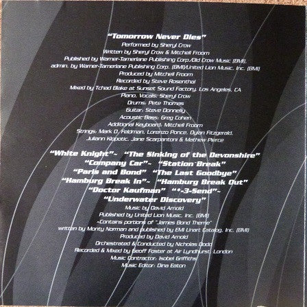 David Arnold : Tomorrow Never Dies (Music From The Motion Picture) (CD, Album, Comp)