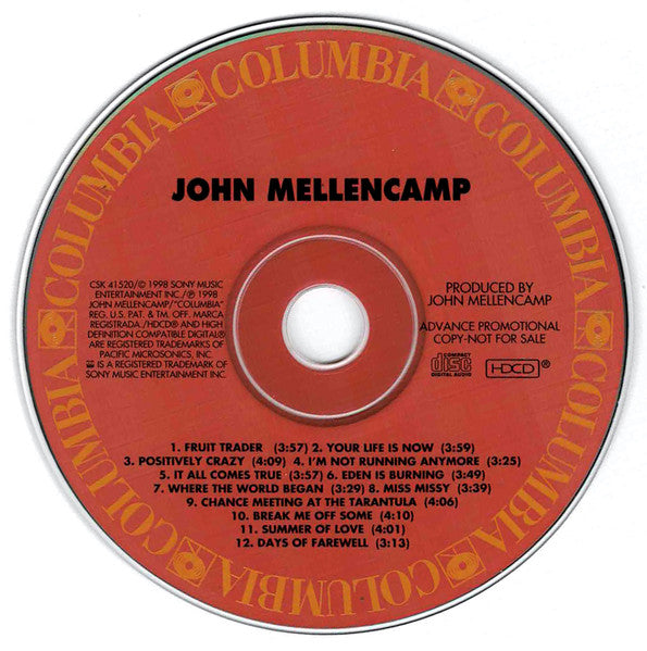 John Cougar Mellencamp : John Mellencamp (HDCD, Advance, Album, Promo)