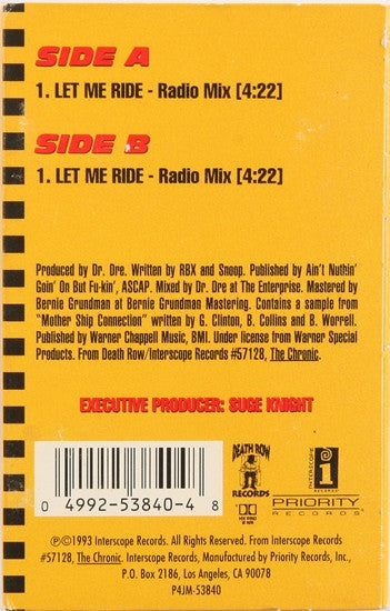 Dr. Dre : Let Me Ride (Cass, Single, Cle)