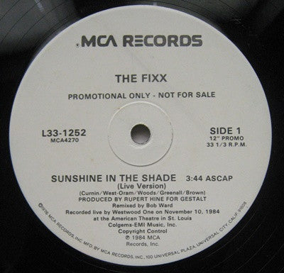 The Fixx : Sunshine In The Shade (Live Version) (12", Single, Promo)