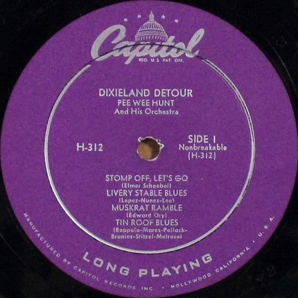 Pee Wee Hunt And His Orchestra : Dixieland Detour (10", Album)