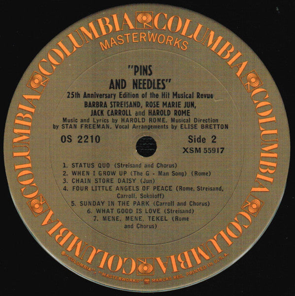 Harold Rome : Pins And Needles (LP, Album, RE, Pit)