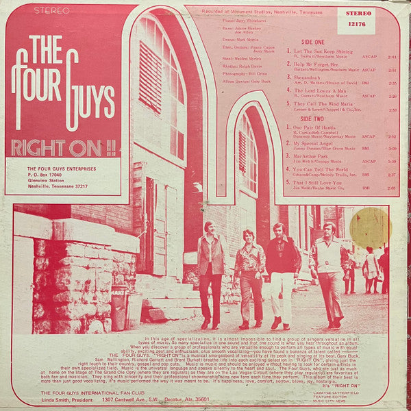 The Four Guys : Right On!! (LP, Album, RP)