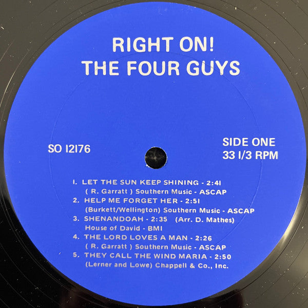 The Four Guys : Right On!! (LP, Album, RP)