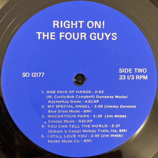 The Four Guys : Right On!! (LP, Album, RP)