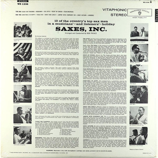 Saxes, Inc. : Saxes, Inc. (LP, Album)