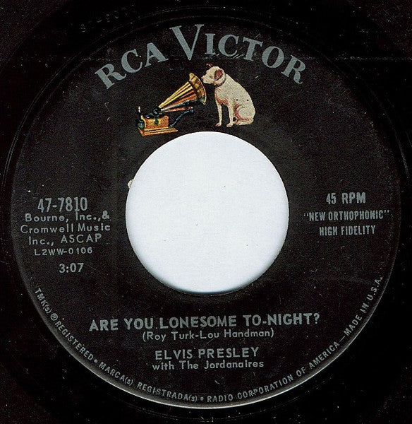 Elvis Presley : Are You Lonesome To-Night? (7", Ind)