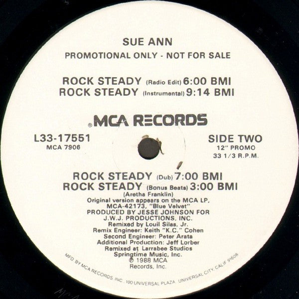 Sue Ann Carwell : Rock Steady (12", Promo)