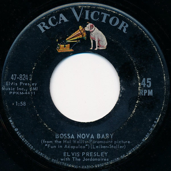 Elvis Presley With The Jordanaires : Bossa Nova Baby (7", Single, Roc)