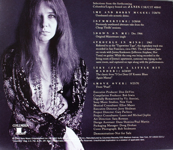 Janis Joplin : Six Sides Of Janis (CD, Promo)