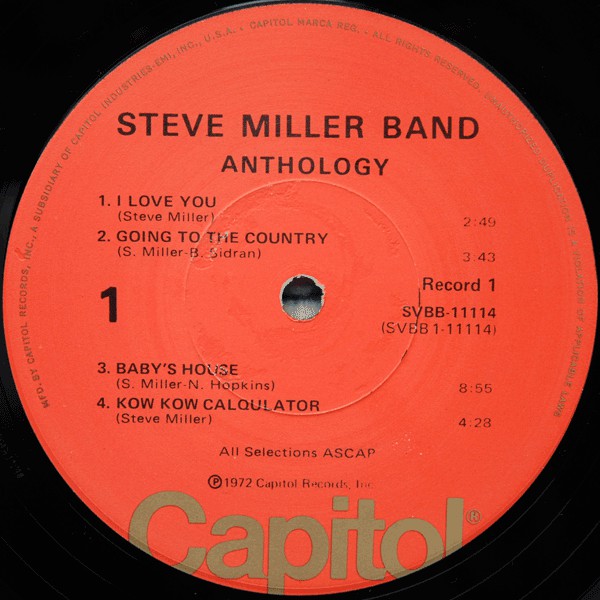 Steve Miller Band : Anthology (2xLP, Comp, RP, Los)