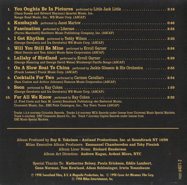 Various : Celebrity (Music From The Motion Picture Soundtrack) (CD, Comp)