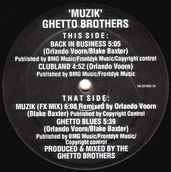 Ghetto Brothers : Muzik (12")