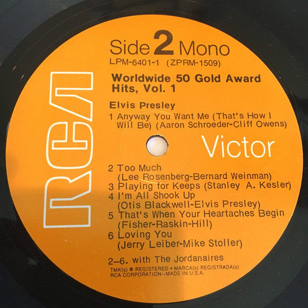 Elvis Presley : Worldwide 50 Gold Award Hits, Vol. 1 (4xLP, Comp, Mono + Box)